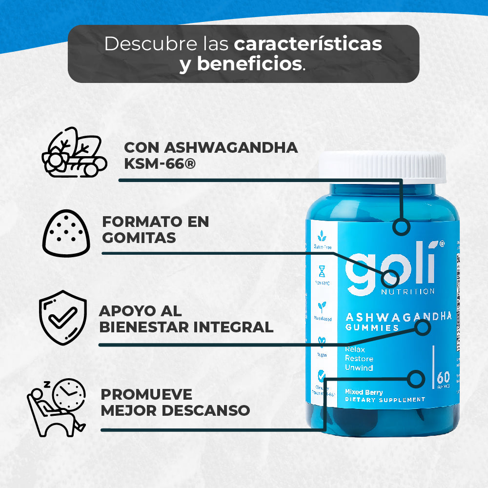 Gomitas nutricionales Goli con Ashwagandha